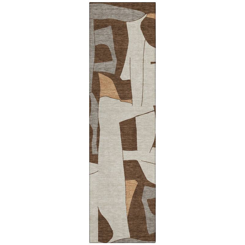 Machine Washable Indoor/ Outdoor Modern Crestone Chantille Rug