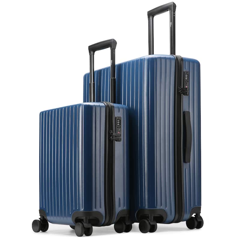 Miami CarryOn Ocean Polycarbonate 2 Piece Spinner Luggage Set - Navy