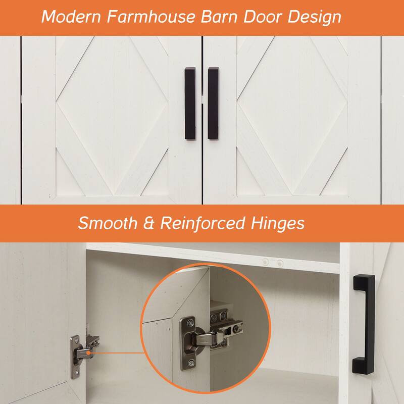 5 Tier Multi--Column Bookshelf Set with Open Storage and Glass Doors