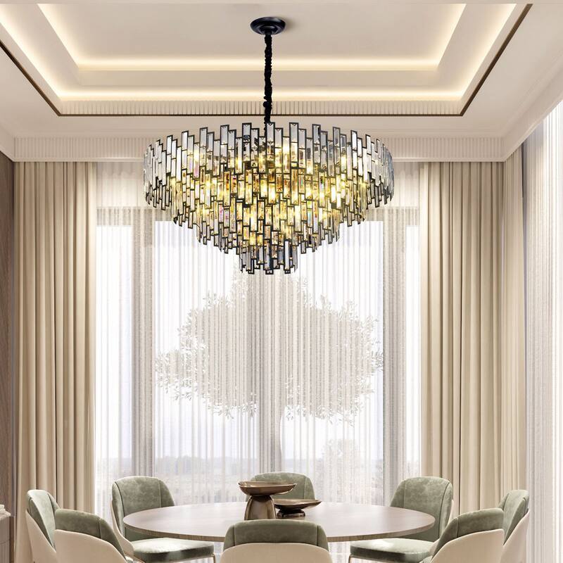 KAYLA 24in Chandelier 10-Light Crystal Chandelier