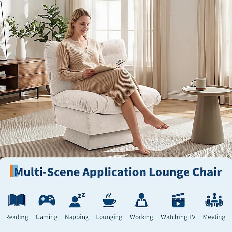 360° Swivel Modern Comfy Upholstered Accent Sofa Chair for Living Room, Bedroom