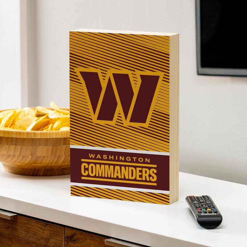 Washington Commanders Wooden Tabletop Mantel Shelf Sign - 8" x 12"