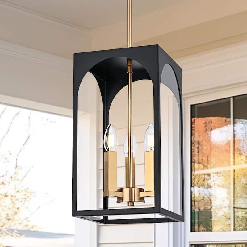 3-Light Large Outdoor Pendant Light Fixtures, Exterior Hanging Lantern Porch Light Adjustable, Hanging Lamp