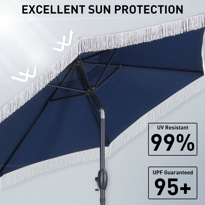 Autlaycil 7.5 ft Outdoor Umbrella Patio with Fringe.