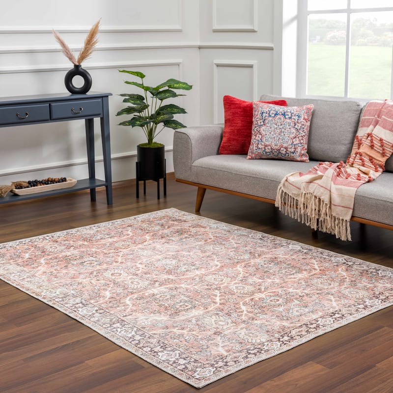 Hauteloom Georgia Machine Washable Persian Oriental Traditional Area Rug