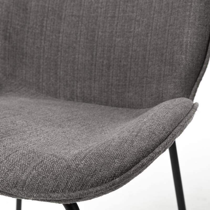 Set of 2 Upholstered Fabric Dining Side Chairs with Black Legs for Dining Room - 26” x 21” x 34”