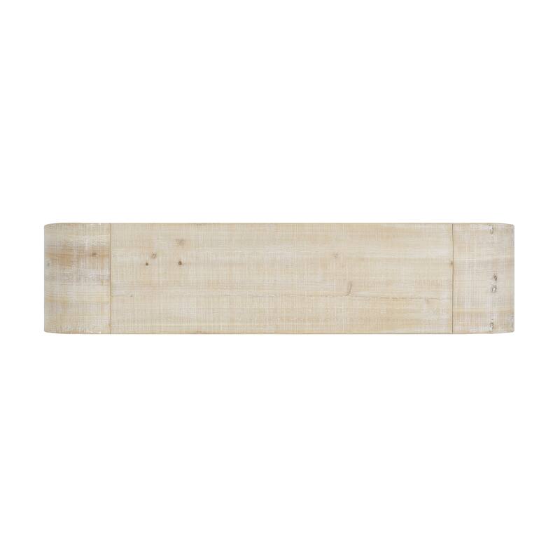 Mirod 52" Wood Console Table with Curved Edge, Natural Texture, Perfect for Entryways and Living Rooms