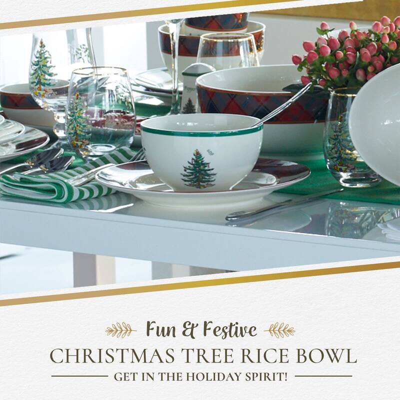 Spode Christmas Tree Rice Bowl, Set of 4