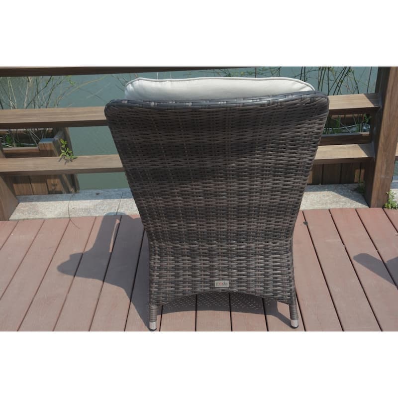 5-piece Patio Wicker Dining Set with Cushions Outdoor Furniture