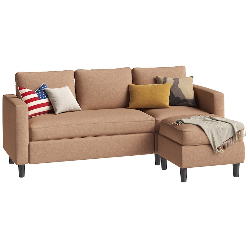 Futzca 74" Convertible Sectional Sofa Couch, Small L-Shaped Sofa