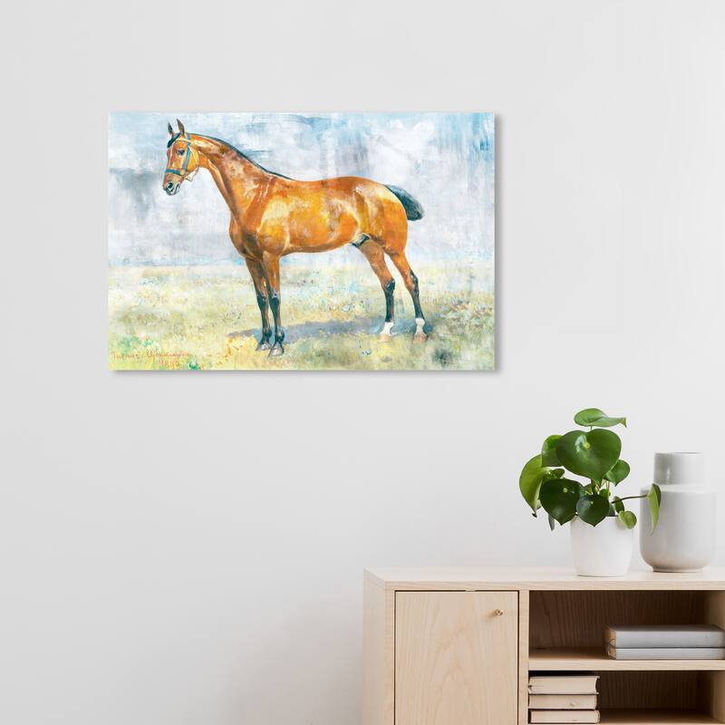 Wynwood Studio Canvas Animals Dranello Horse Brown and Amber Traditional Wall Art Canvas Print - 30 x 20