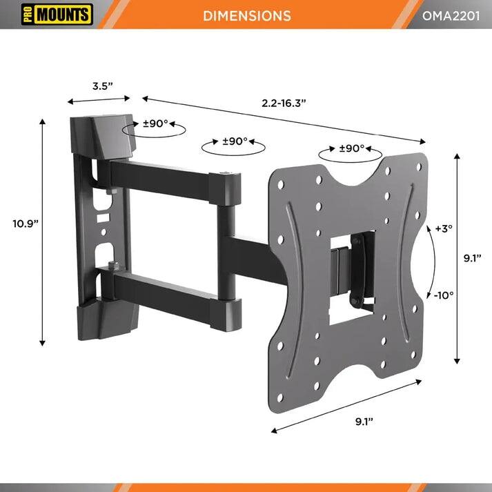 ProMounts Full Motion TV Wall Mount for 26 to 45 Inch TVs