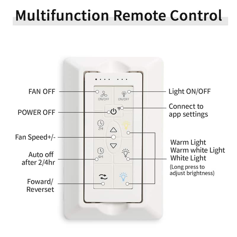 52''/66"/72'' Large Industrial Windmill Smart Ceiling Fan with Light, App and Remote Control, Dimmable LED