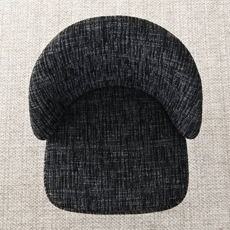 Upholstered Barrel Dining Chair With Walnut Legs (Set of 2)