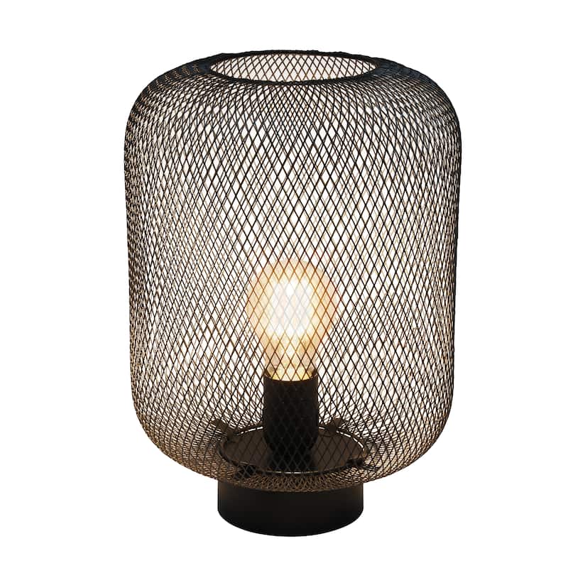 Metal Mesh Cylinder Table Lamp with On/Off Switch - 8.50 x 8.50 x 11.80 in. (L x W x H)