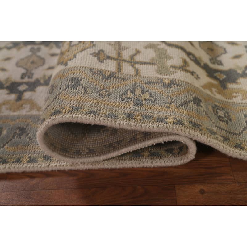 Floral Oushak Oriental Runner Rug Handmade Wool Carpet - 2'5"x 11'6"