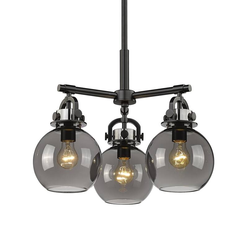 Innovations Lighting 410-3CR-16-20 Newton Sphere Pendant Newton Sphere - Matte Black / Plated Smoke