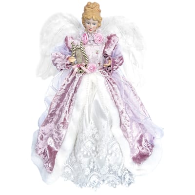 15" Mauve Victorian Angel Tree Topper