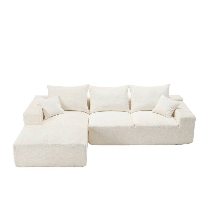 Stylish L-Shaped Sofa,Soft Fabric,Deep Seat and No Assembly