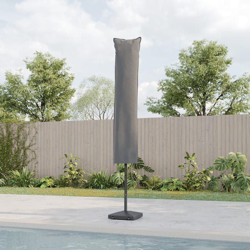 Bonosuki Patio Umbrella Cover - 600D Waterproof Market Umbrella Cover - Grey
