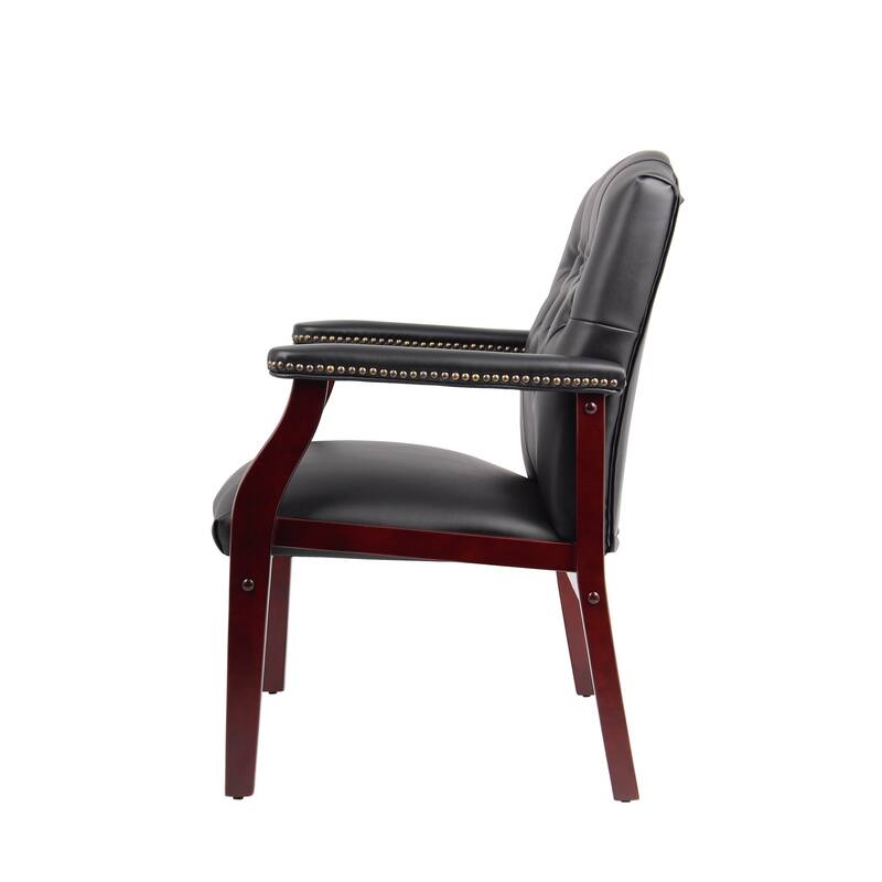 26.57" Upholstered Leather Button Tufted Arm Chairs