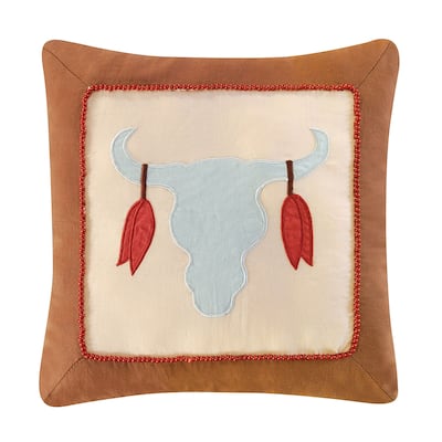 12" x 12" Hudson Bull Applique Pillow