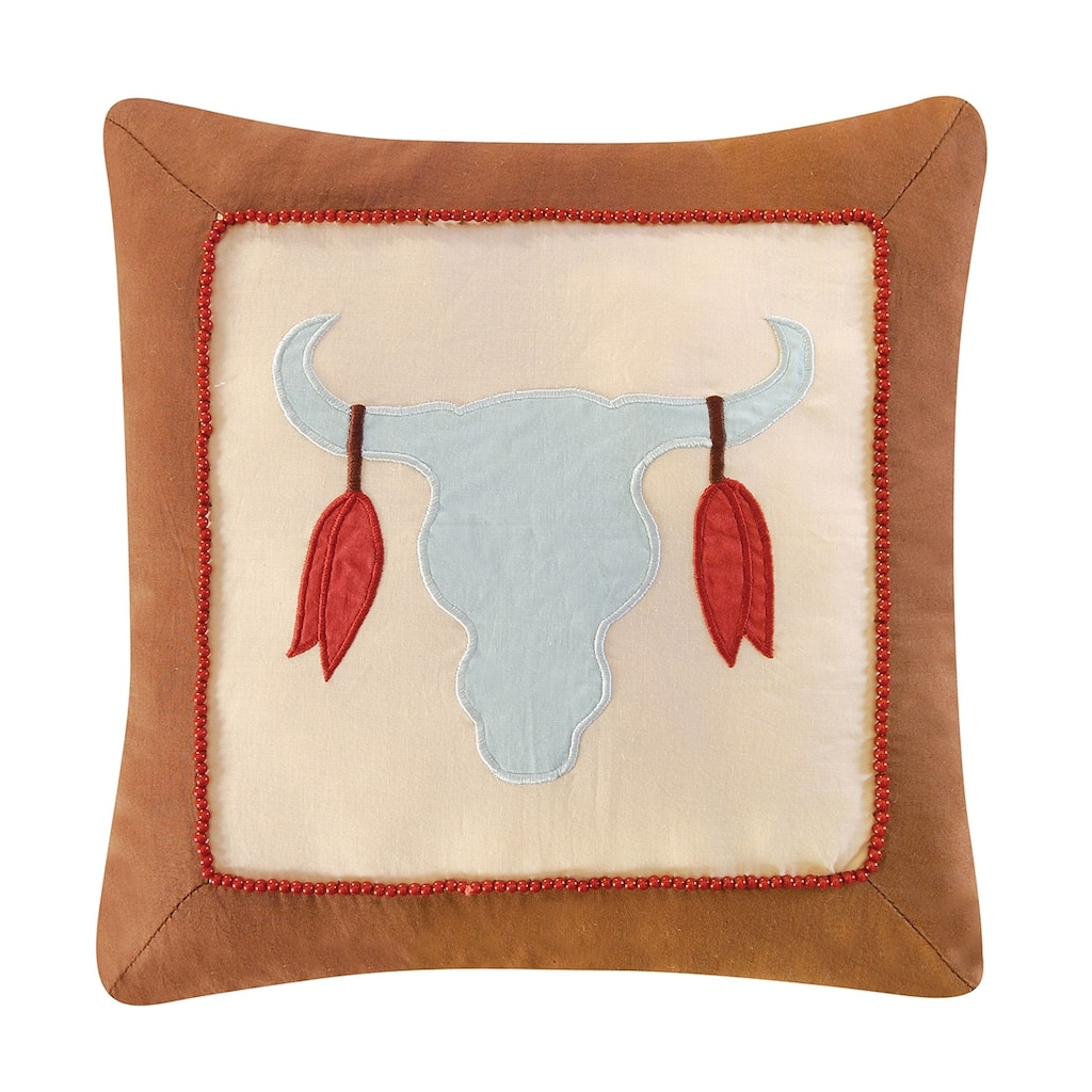 12" x 12" Hudson Bull Applique Pillow