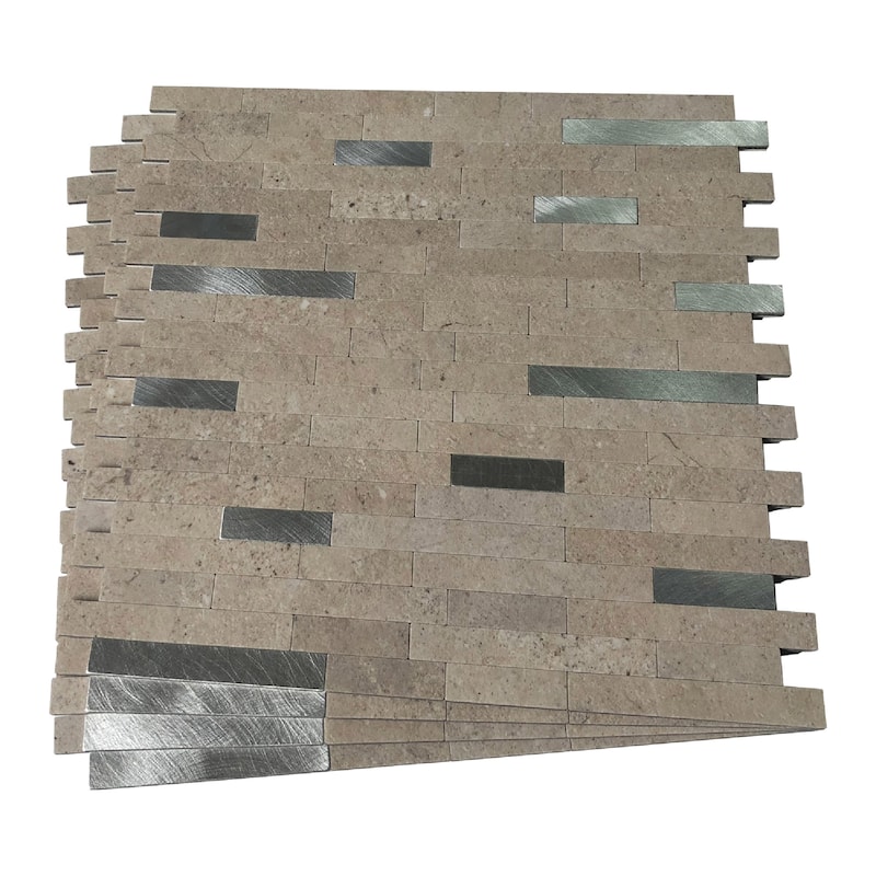 Art3d 12"x12" Peel and Stick Tile Backsplash for Kitchen, Aluminum Composite Tiles (5 Tiles)