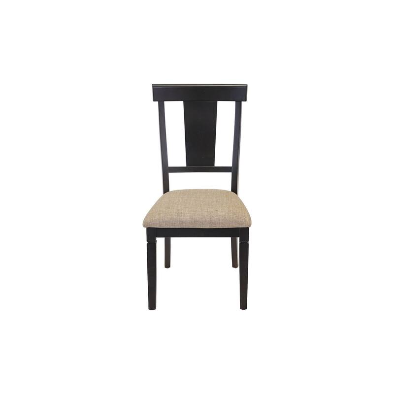 Two Wood Traditional Kitchen Table Chairs, Dining Seats, Black