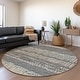 preview thumbnail 46 of 47, Premium Washable Super Soft Abstract Ombre Stripes Mayfield Rug Gray - 8' x 8' - Round