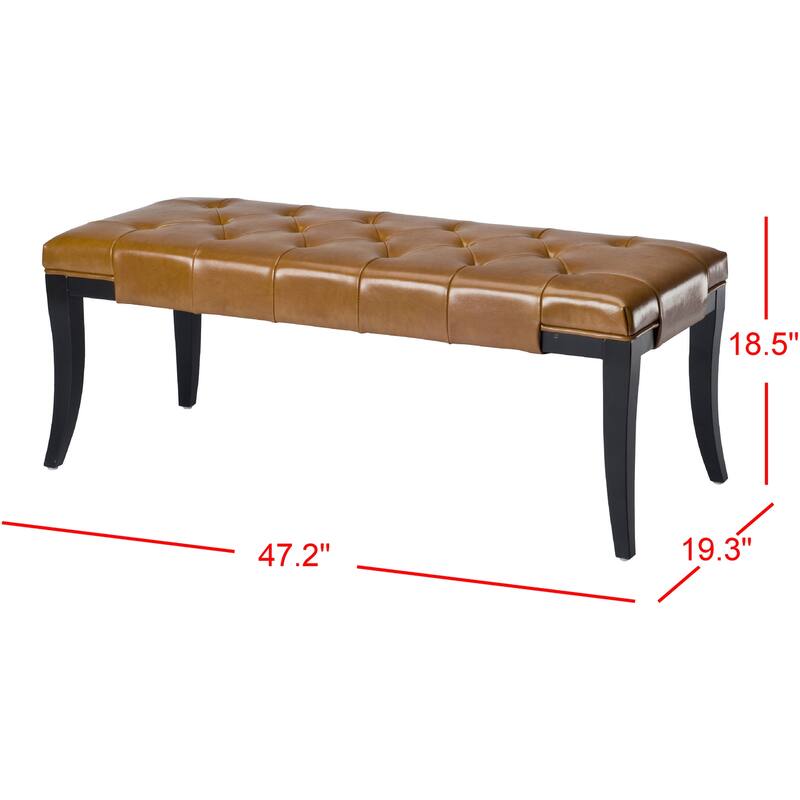 SAFAVIEH Missy Bicast Leather Saddle Bench - 47" x 20" x 18" - 47Wx20Dx18H