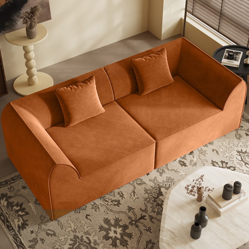 Compressed Memory Foam Sofa with PillowS, 2-Seater Lounger Daybed