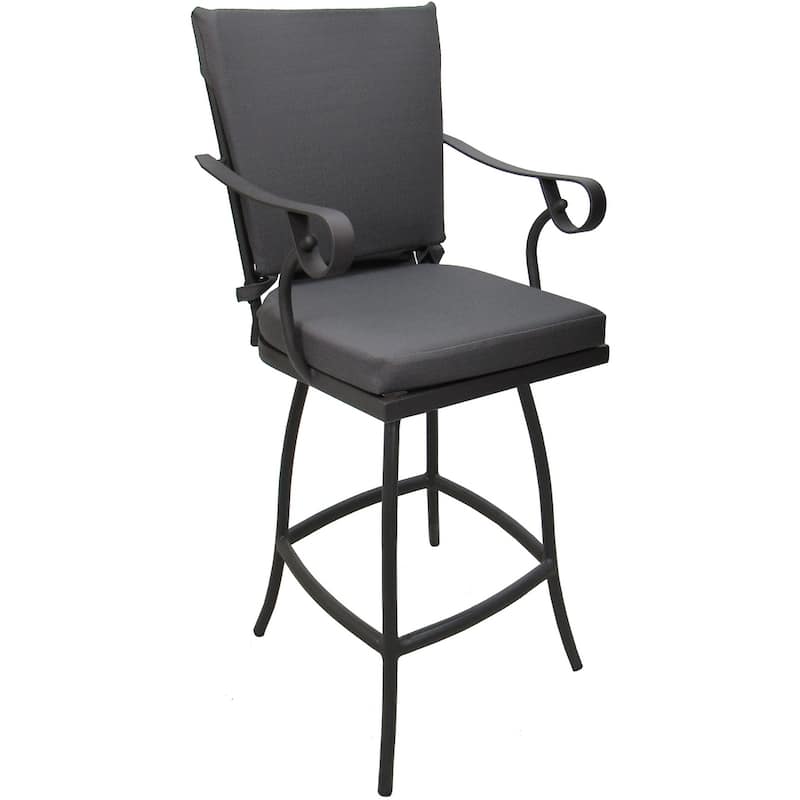 Outdoor or Indoor Counter 26", 30" or Extra Tall 34" Bar Stool - Jamey - Dark Gray Linen - Gray - Counter Height