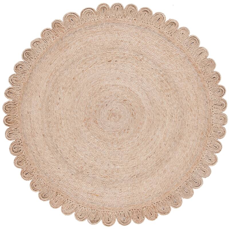 SAFAVIEH Natural Fiber Cliffie Farmhouse Country Cottage Jute Rug - 4' Round - Natural