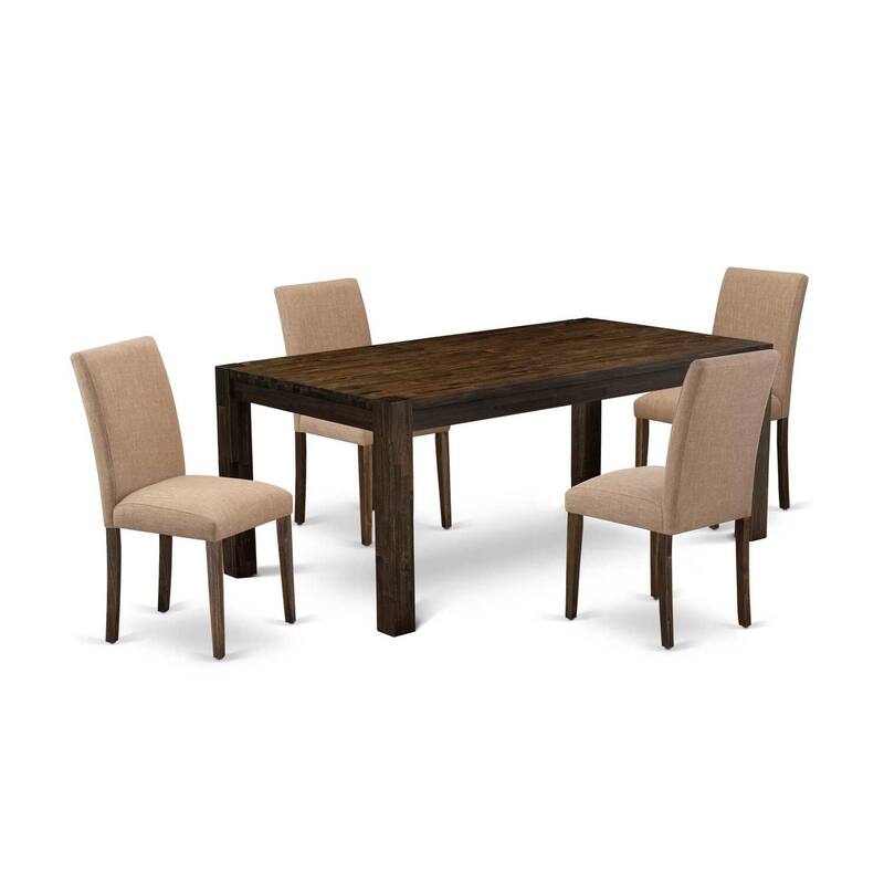 Elegant 5-Piece Dining Set - Table & 4 Chairs - Distressed Jacobean Finish
