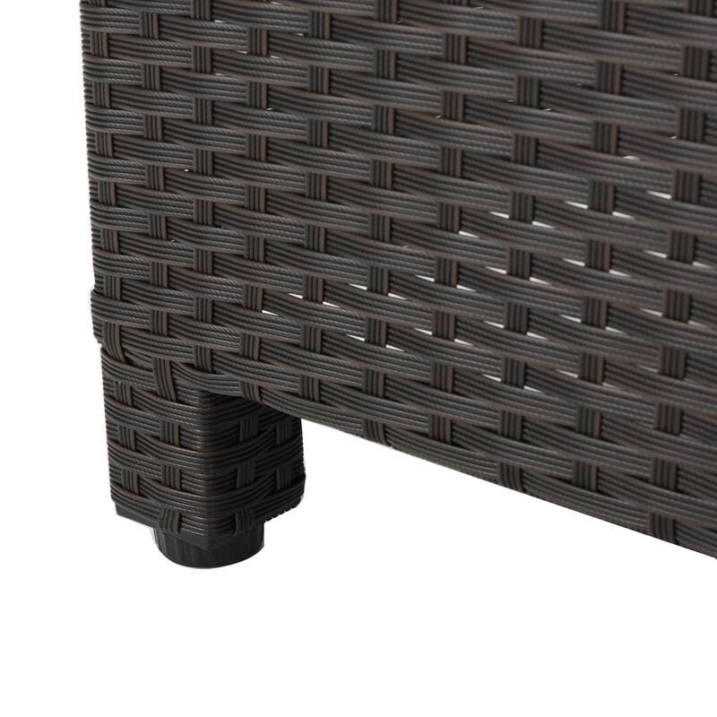 18" Modern Square Accent Table with Long-Lasting Woven Finish for Living Room
