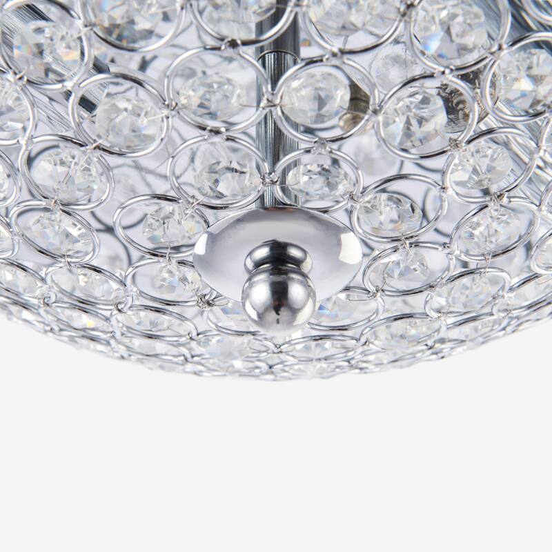 CO-Z 12-inch 2 Light Crystal Chandelier Flush Mount Ceiling Light - Transparent
