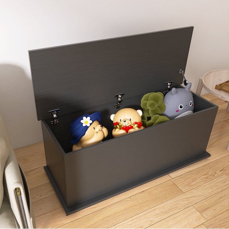 Storage Chest Trunk, Lift Top Wood Box for Toys Entryway Bench Organizer Home Furniture