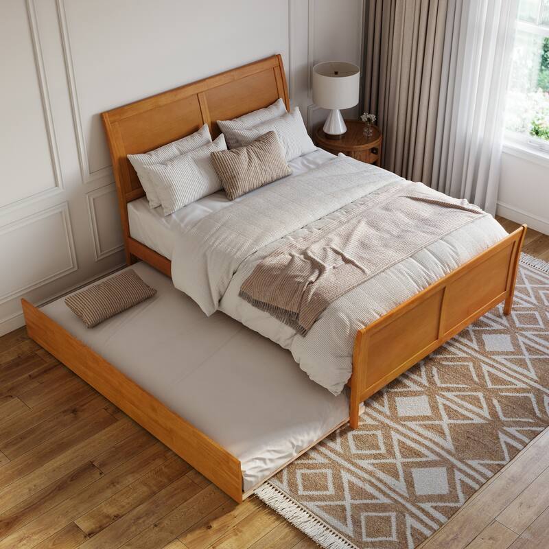 Portland Solid Wood Platform Bed with Matching Footboard and Trundle