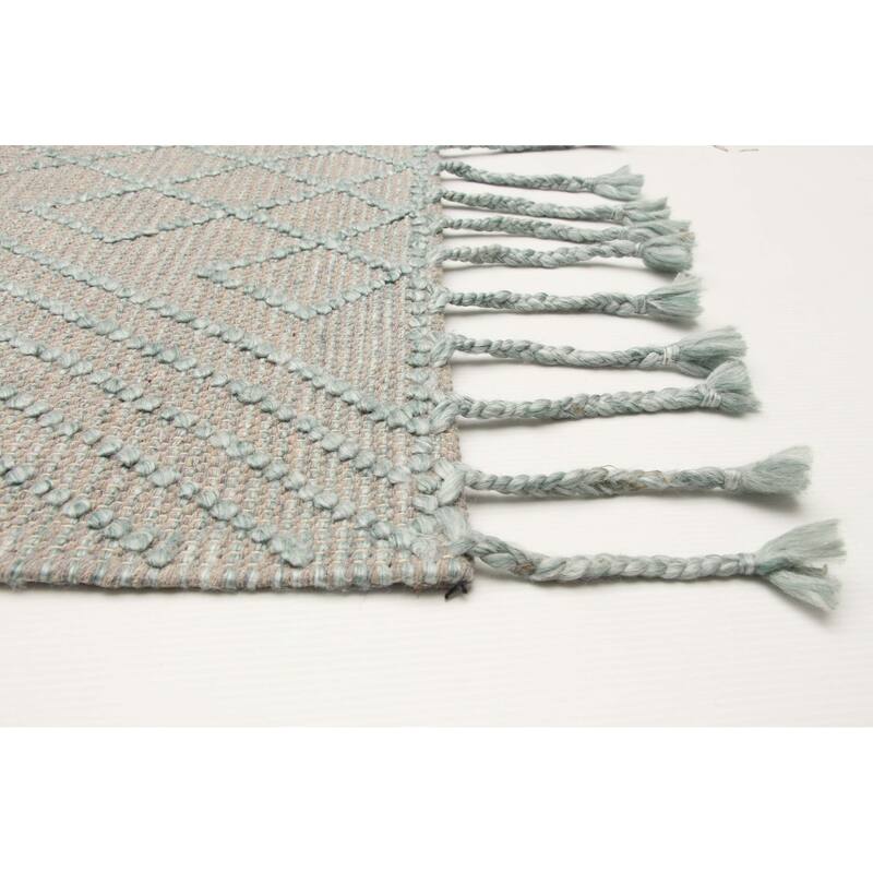 ECARPETGALLERY Braid weave Sienna Grey Wool Rug - 5'0 x 8'2