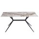preview thumbnail 47 of 131, Elega Modern Sintered Stone Dining Table Modern Trestle Base Powder-Coated Steel Frame Kitchen Table - 47"-71"