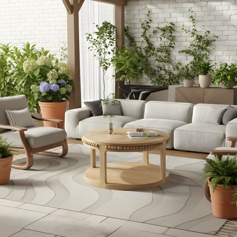 31.5 Inch Round Coffee Table for Living Room