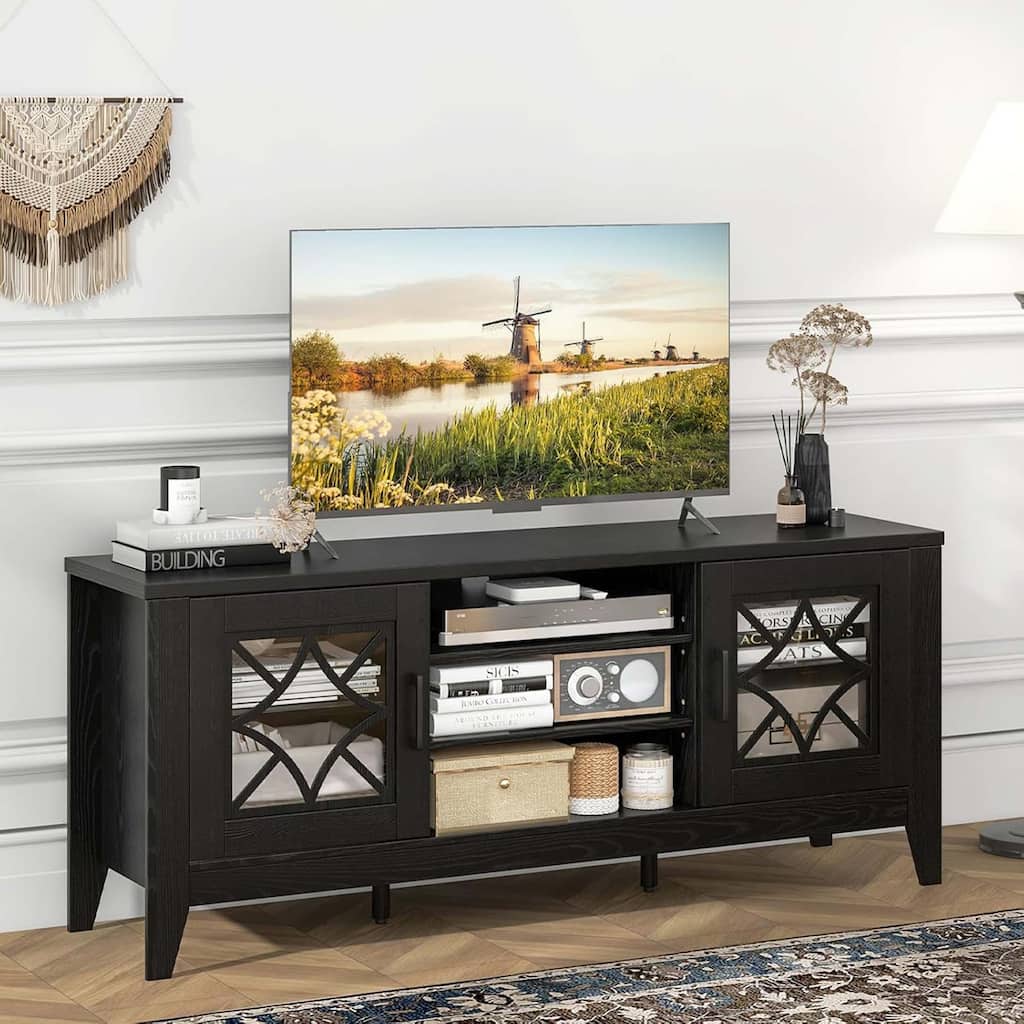 Modern TV Stand Entertainment Center Console Table w/ Storage Cabinet