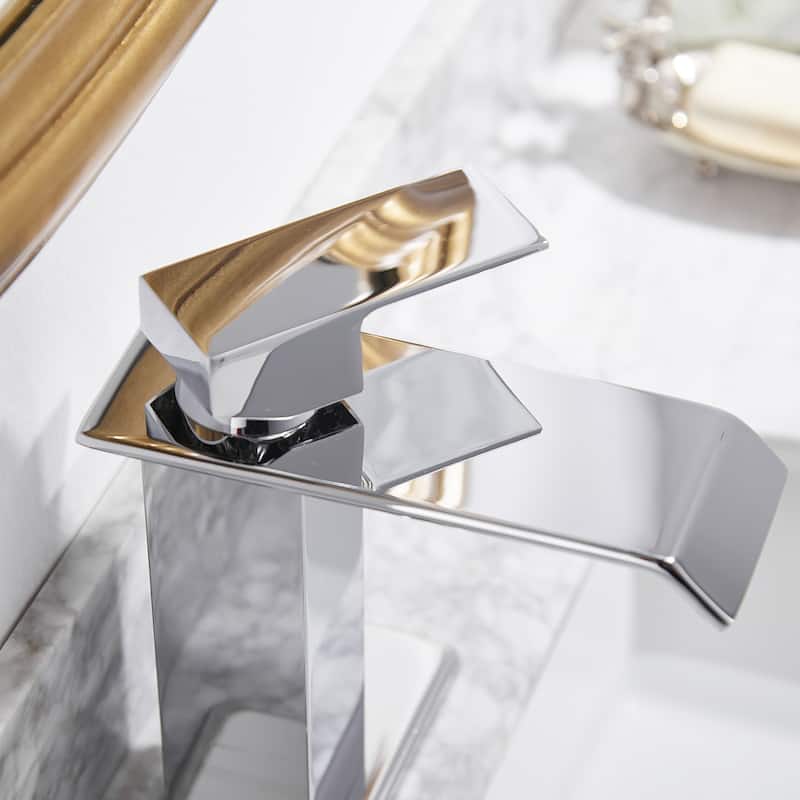 Single-Hole Low-Arc Bathroom Faucet with Drain