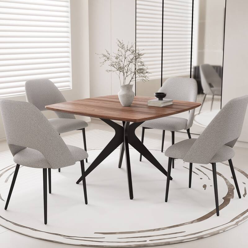 Modern Square Dining Table for 2-4, Small Kitchen Table with Metal Legs