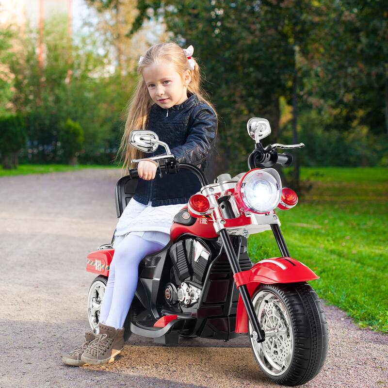Gymax 6V Electric Kids Motorcycle 3-Wheel Ride On Toy w/ Adjustable