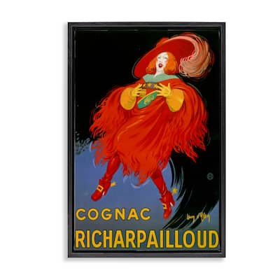 Stupell Vintage Cognac Advertisement Framed Floater Canvas Wall Art Design By Marcus Jules