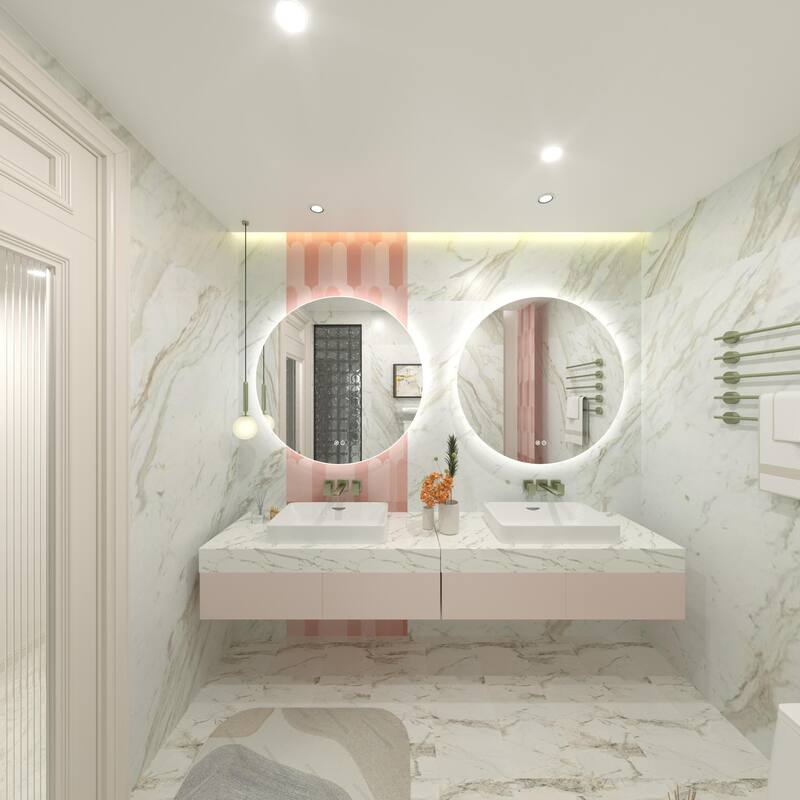 KIOTEE Round Backlit LED Lighted Anti-Fog Bathroom Vanity Mirror with ETL and 3-Year Warranty