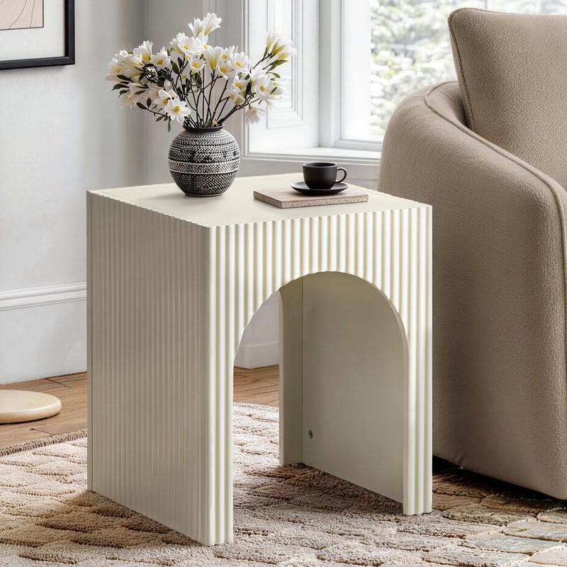 Modern Fluted Arch-Base End Table