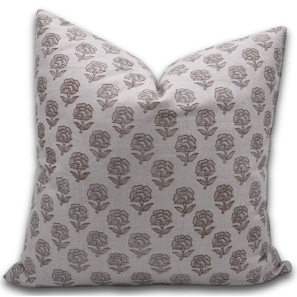 Fabdivine Floral Linen Cushion Cover Soft Cozy Pillow Case Bedroom, Office Farmhouse Décor